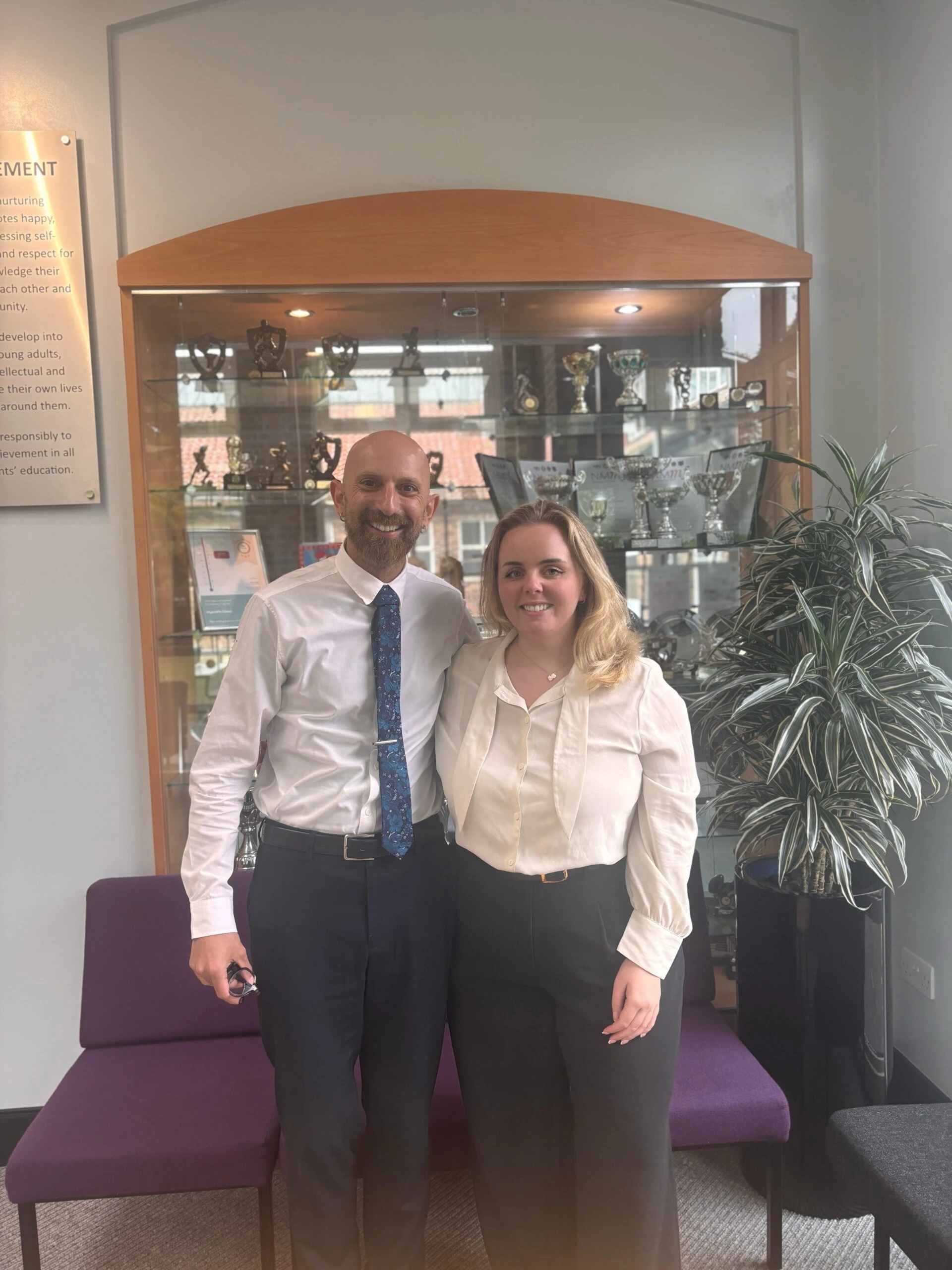 Zafeiris and Megan Visit Highcliffe School
